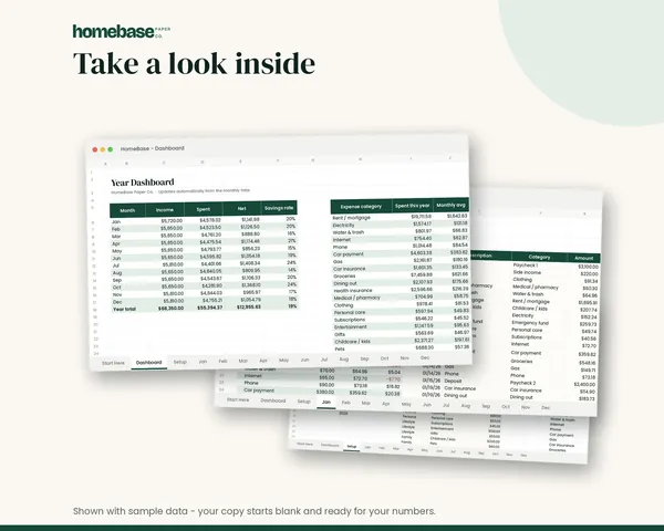 Annual Budget Spreadsheet – page preview