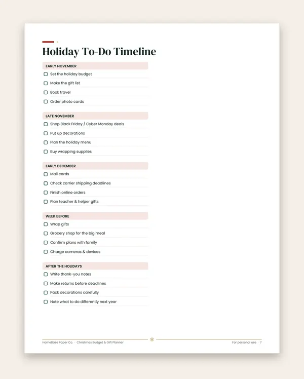 Christmas Budget & Gift Planner: Page 7 of 11