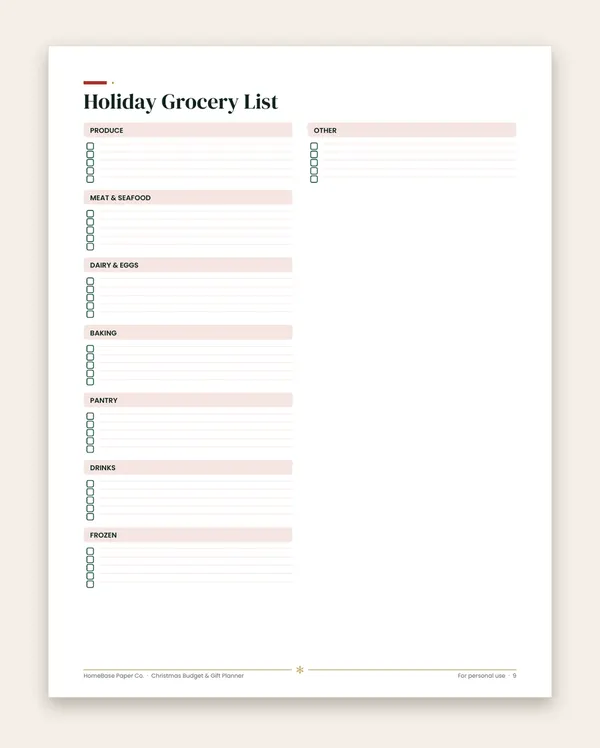 Christmas Budget & Gift Planner: Page 9 of 11