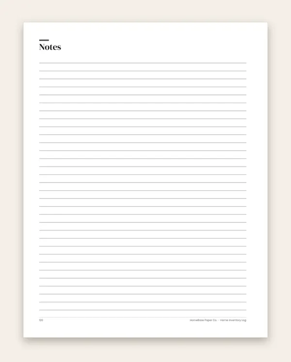 Home Inventory Log (Paperback): Page 120 of 120
