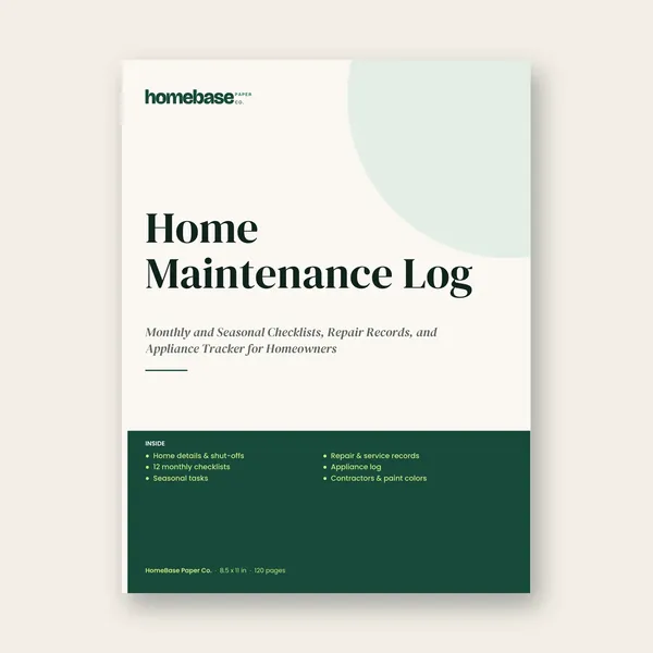 Home Maintenance Log paperback cover