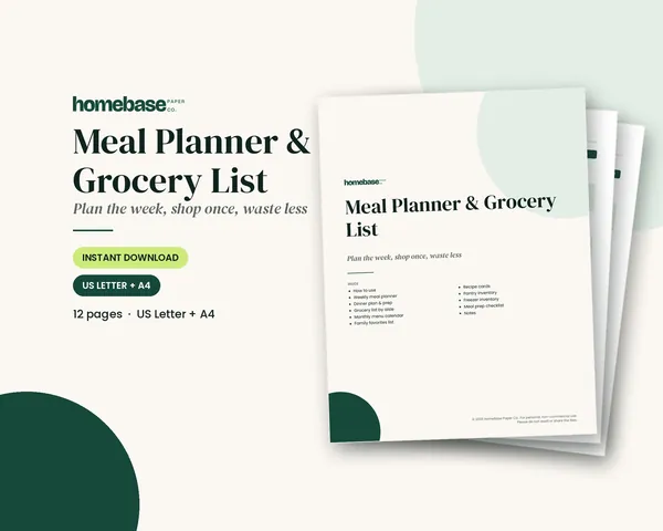Meal Planner & Grocery List – cover