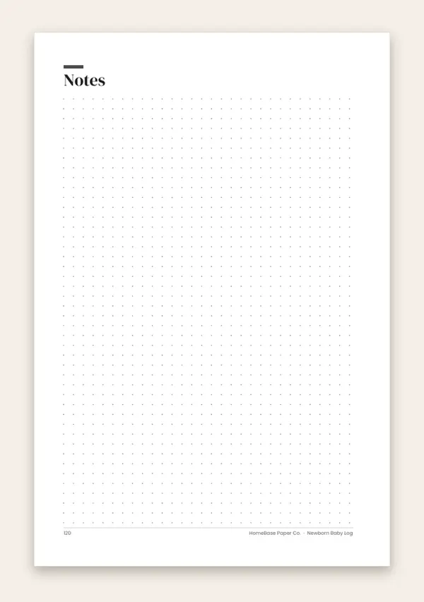 Newborn Baby Log (Paperback): Page 120 of 120