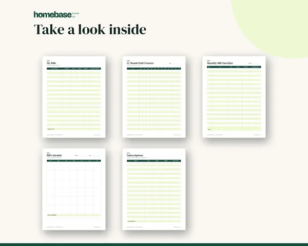 Bill Tracker Printable – page preview