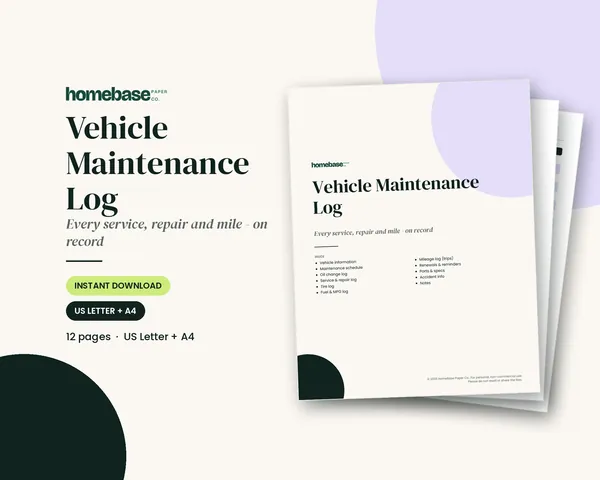 Vehicle Maintenance Log – cover