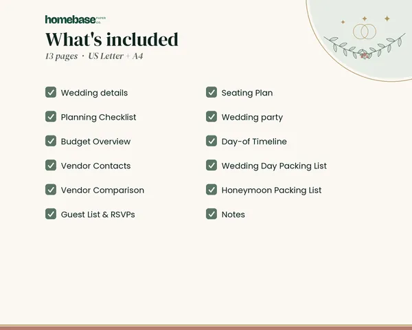 Wedding Planner Checklist – what's included