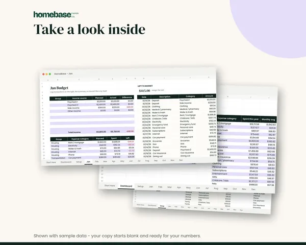 Zero-Based Budget Spreadsheet – page preview