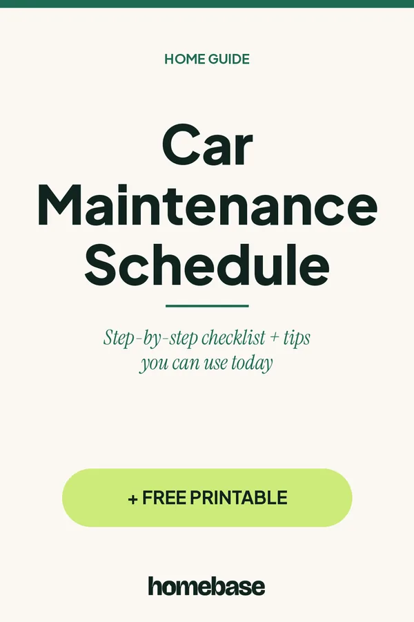 Car Maintenance Schedule: What to Check Monthly, Seasonally and by Mileage - Pinterest graphic