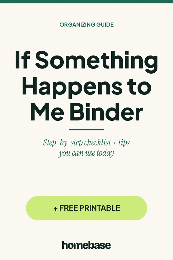 What to Put in an 'If Something Happens to Me' Binder: A Complete Checklist - Pinterest graphic