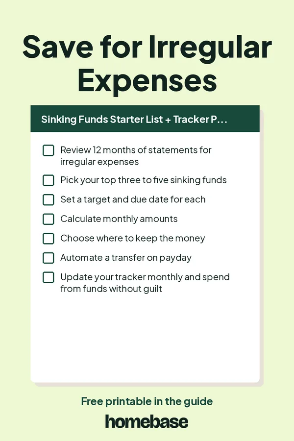 Pinterest graphic 3 for Sinking Funds Explained: How to Save for Irregular Expenses Without Stress